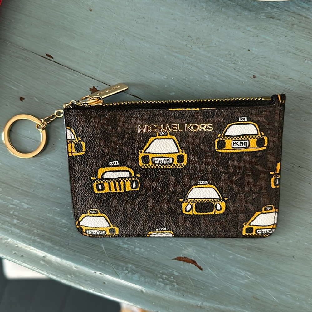 Michael Kors Taxi Cab Keychain Cardholder and Coin Purse Wallet